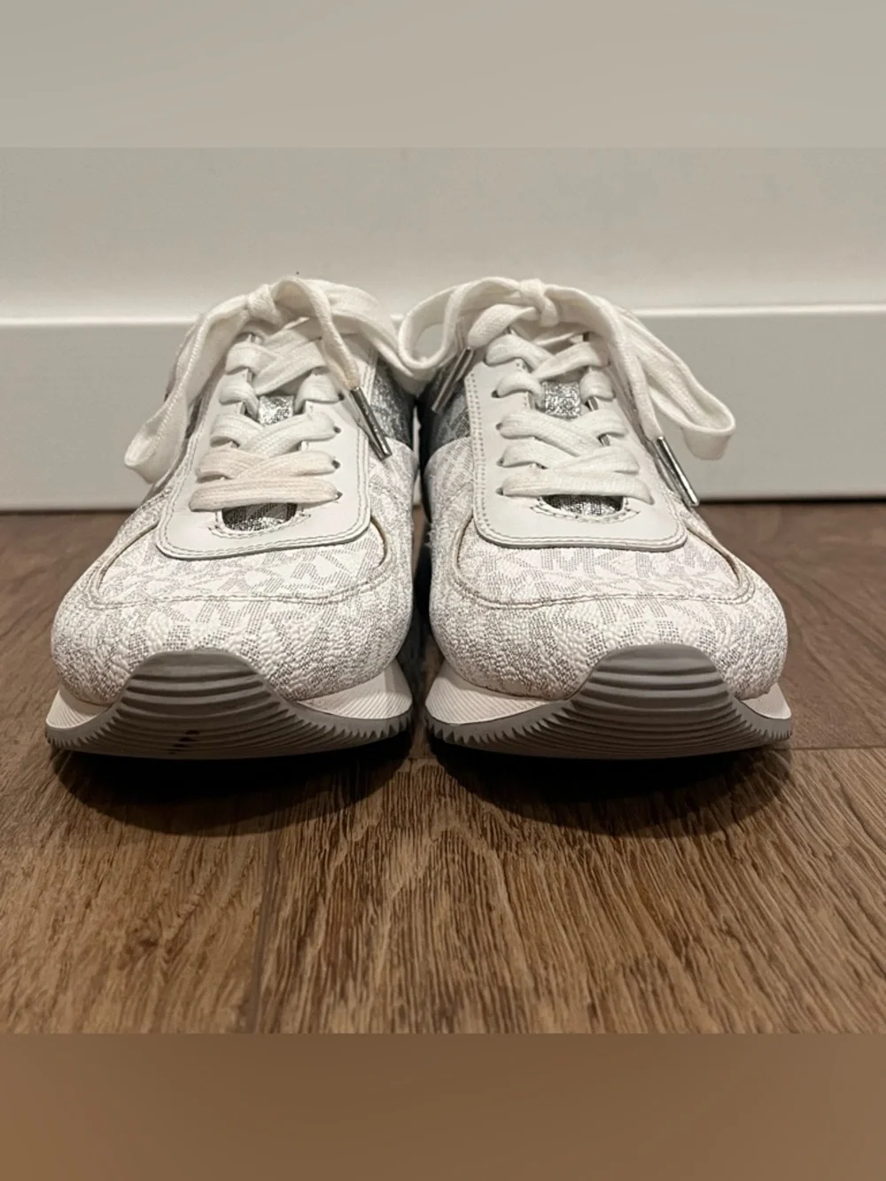 Michael Kors White Allie Wrap Trainer Logo Sneakers